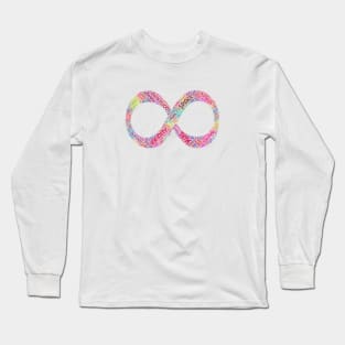 Infinity Symbol Silhouette Shape Text Word Cloud Long Sleeve T-Shirt